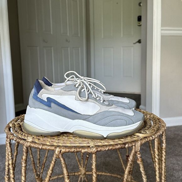 Geox Shoes - GEOX Kirya Sneaker Sage Leather Women’s US 10 $160 Chunky Trainer Shoes White